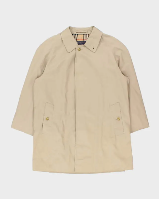 Vintage 1980s Burberry Nova Check Lined Classic Medium Length Mac Coat - XL sold by Rokit