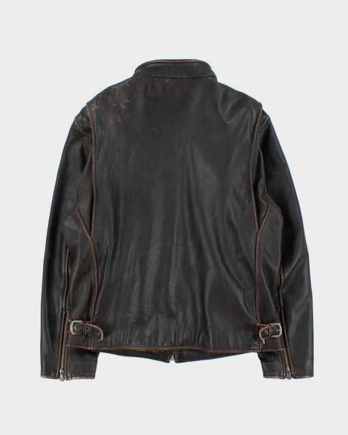 Vintage 90s Brown Harley Davidson Leather Biker Jacket - L sold by Rokit product image thumbnail 2
