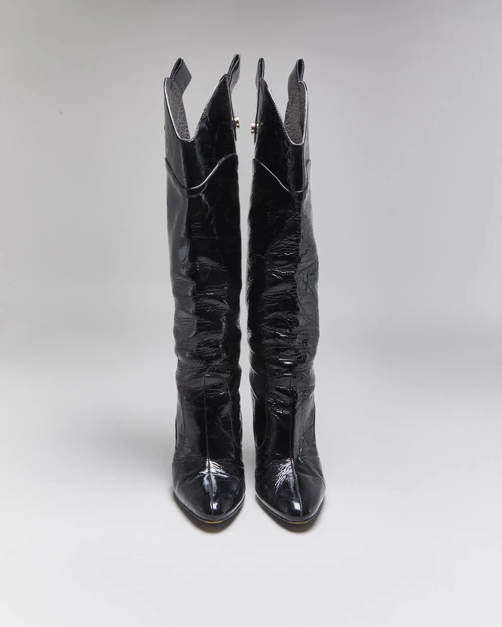 Vintage Dolce & Gabbana Patent High Heel Boots - UK4 sold by Rokit product image thumbnail 3