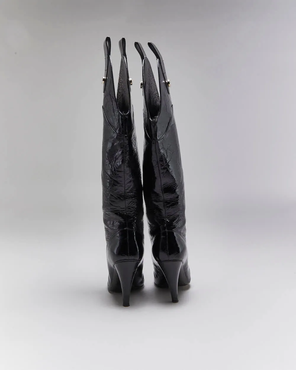 Vintage Dolce & Gabbana Patent High Heel Boots - UK4 sold by Rokit product image thumbnail 4