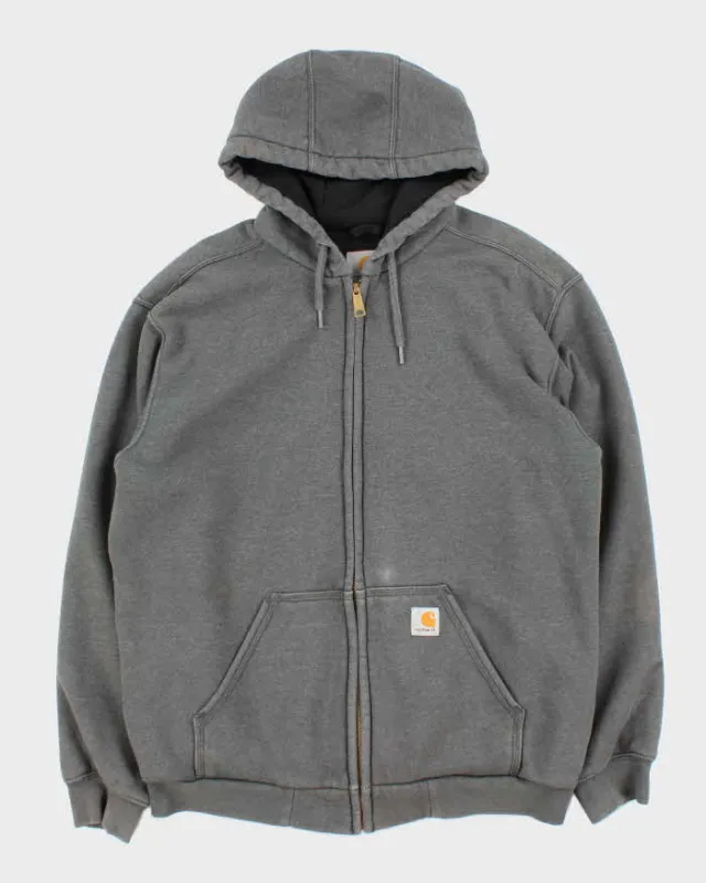 Carhartt Heavyweight Grey Zip Up Hoodie - M sold by Rokit