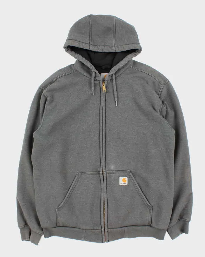 Carhartt Heavyweight Grey Zip Up Hoodie - M sold by Rokit