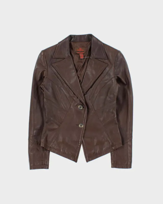 Vintage Y2k 00s Danier Leather Blazer Jacket - XS sold by Rokit