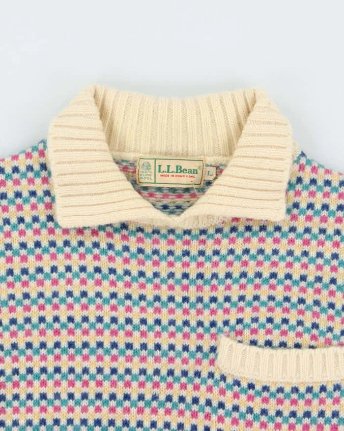 Vintage 1980s L.L Bean Patterned Collared Chunky Knit - L sold by Rokit product image thumbnail 3