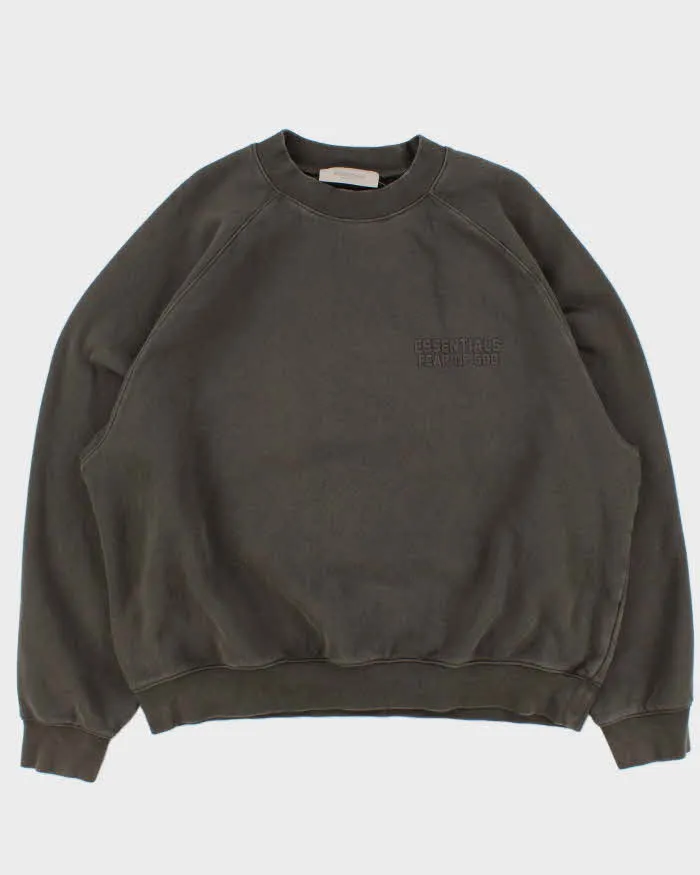 Essentials Fear Of God Khaki Oversized Crewneck Sweatshirt - XL sold by Rokit