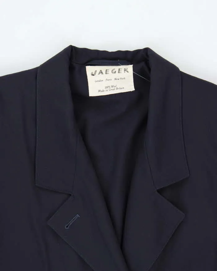 Vintage 1980s Women's Jaeger Wool Navy Oversized Overcoat - L sold by Rokit product image thumbnail 3