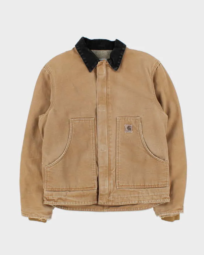 Vintage 00s Carhartt J164 Brown Sherpa Lined Oversized Workwear Jacket - S sold by Rokit