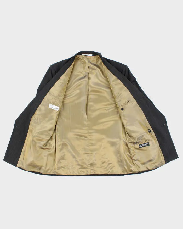 Vintage 90s Grey Pinstripe Wool Double Breasted Blazer - L sold by Rokit product image thumbnail 5