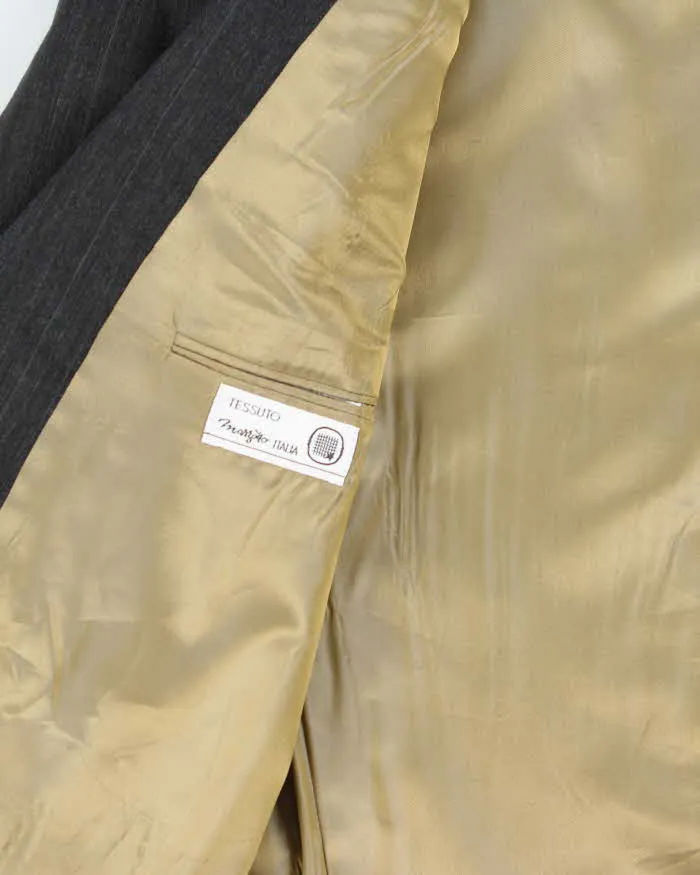 Vintage 90s Grey Pinstripe Wool Double Breasted Blazer - L sold by Rokit product image thumbnail 4
