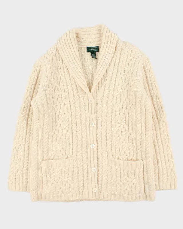 Vintage Ralph Lauren Wool Chunky Knit Cardigan - XL sold by Rokit