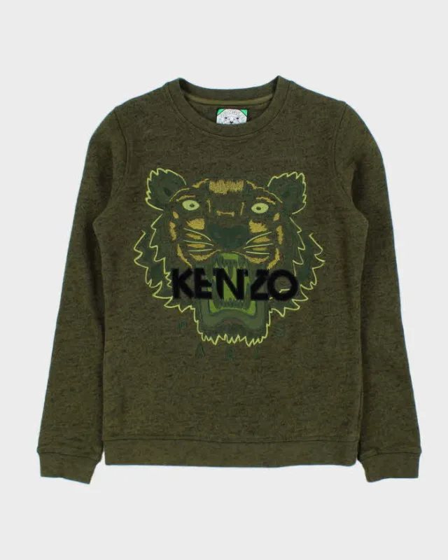 Kenzo Paris Green Tiger Crewneck Sweatshirt - XS sold by Rokit