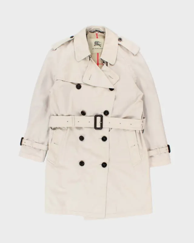 Vintage 00s Women's Cream Burberry Nova Check Lined Classic Trench Coat - XL sold by Rokit