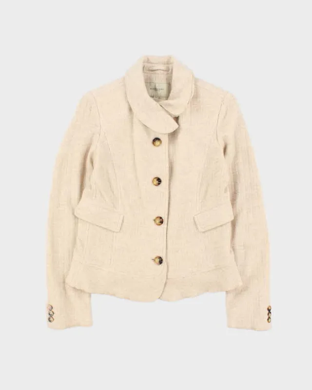 Vintage Women's 00s Burberry Cashmere Blend Collared Jacket - XS sold by Rokit