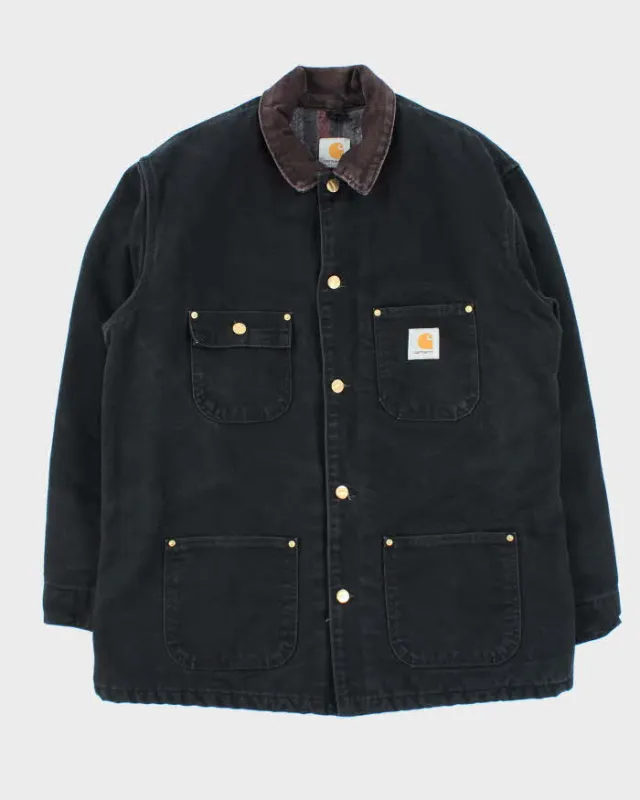 Vintage 00s Carhartt C01 Black Heavyweight Lined Chore Jacket - L sold by Rokit