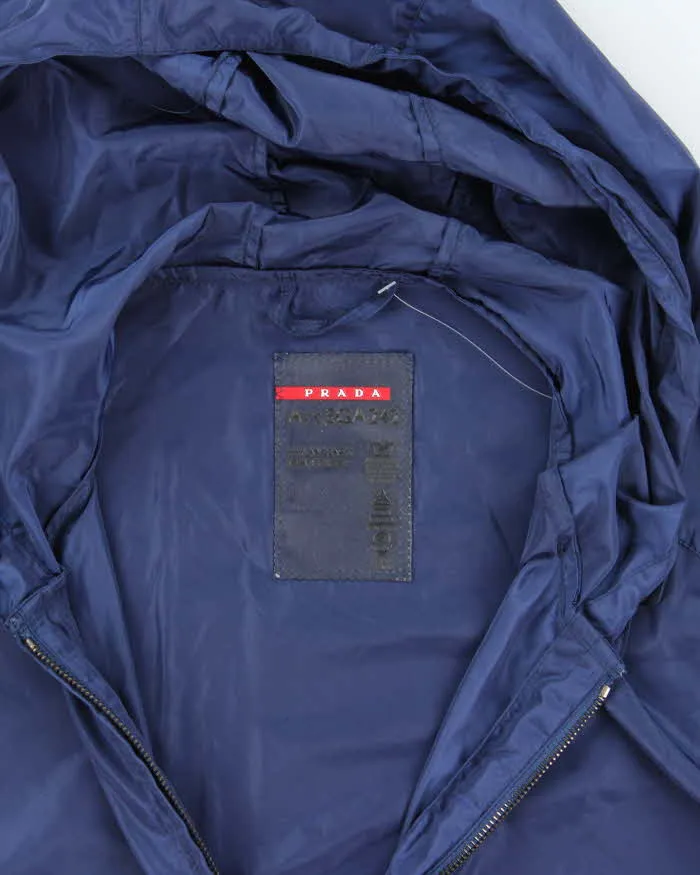 Vintage Prada Sport Blue Soft Shell Shimmer Zip-Up Hooded Windbreaker - XXL sold by Rokit product image thumbnail 3
