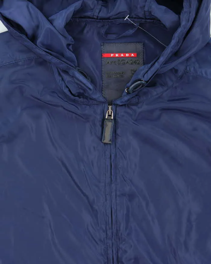 Vintage Prada Sport Blue Soft Shell Shimmer Zip-Up Hooded Windbreaker - XXL sold by Rokit product image thumbnail 5