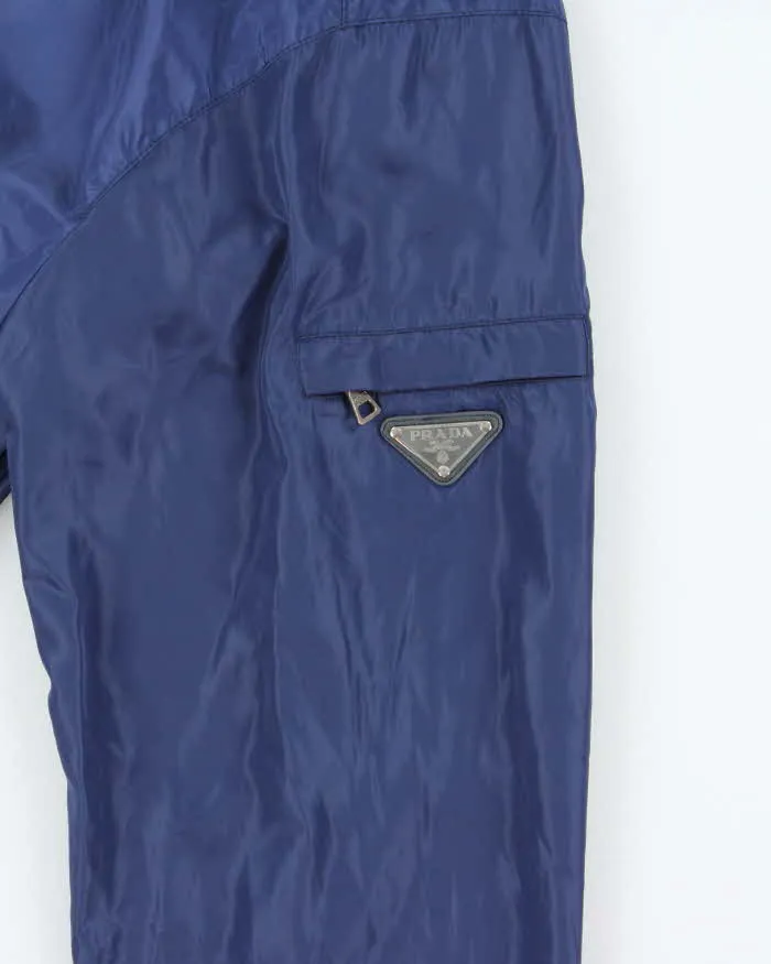 Vintage Prada Sport Blue Soft Shell Shimmer Zip-Up Hooded Windbreaker - XXL sold by Rokit product image thumbnail 4