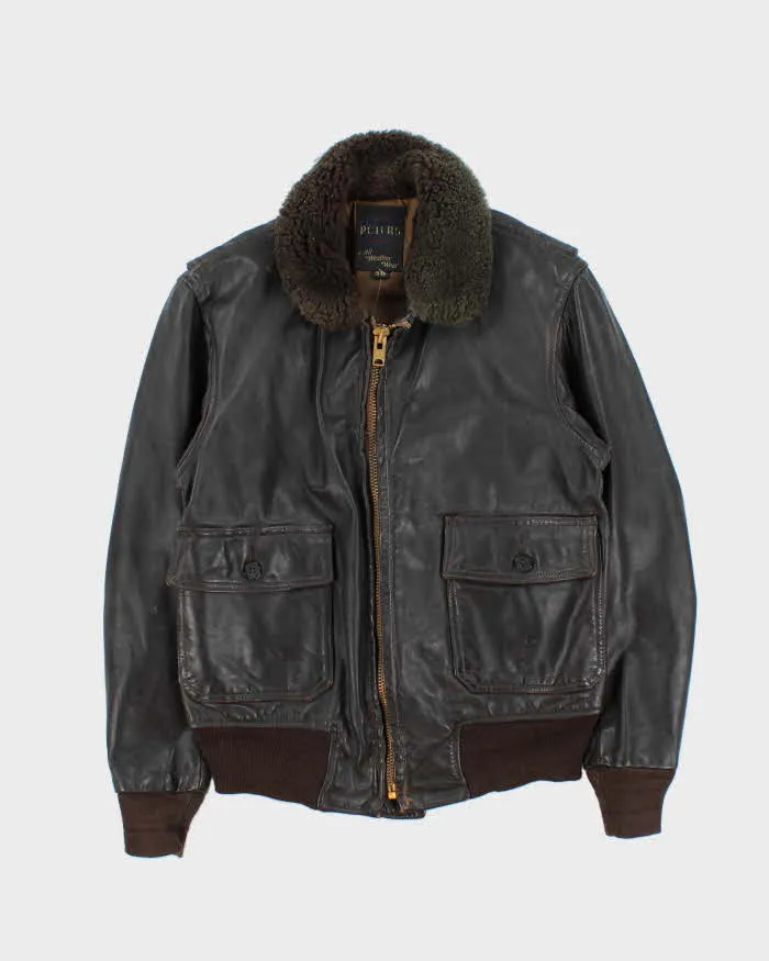 Vintage 1970s Peter's US Navy G-1 Horsehide Leather Flight Jacket - M sold by Rokit