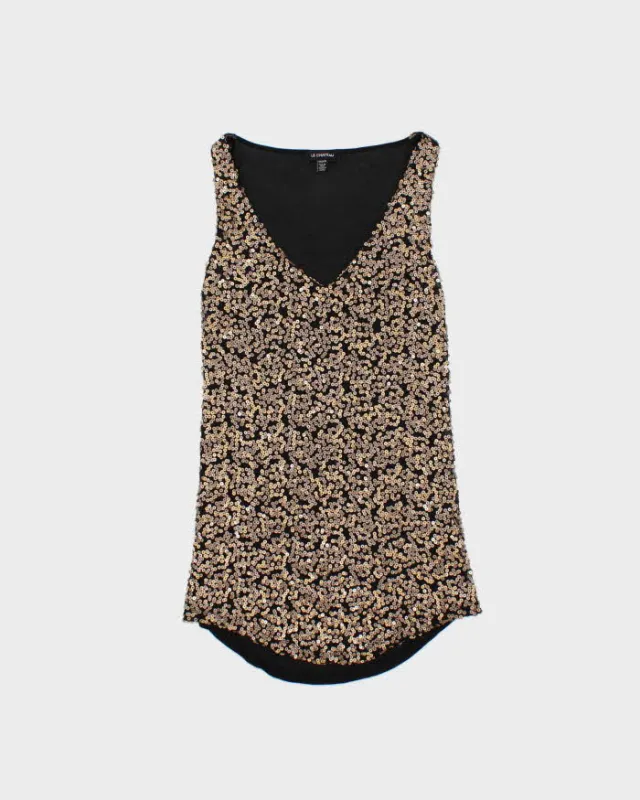 Vintage Women's 1990s Le Chateau Sequined Party Top - XXS sold by Rokit