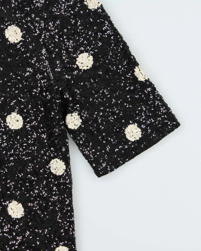 Vintage Women's J.Crew Black Sequined Party Top - S sold by Rokit product image thumbnail 4
