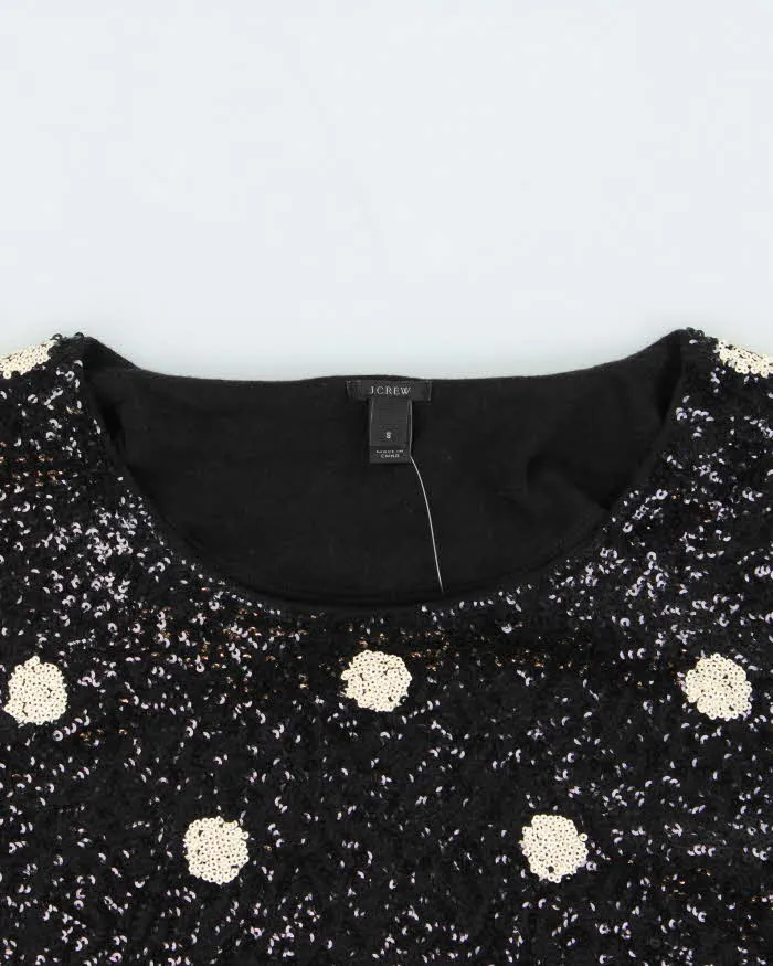 Vintage Women's J.Crew Black Sequined Party Top - S sold by Rokit product image thumbnail 3