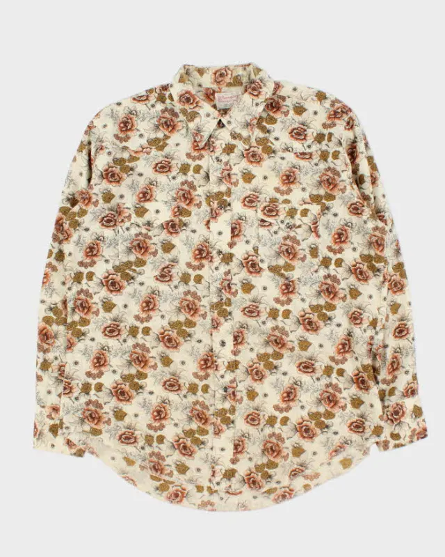 Vintage 90s Wrangler Floral Long-Sleeve Western Shirt - XL made by Wrangler