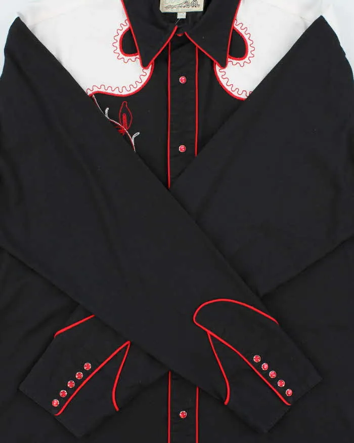 Vintage Y2K 00s Roper Black Embroidered Snap Button Western Long Sleeve Shirt - XL sold by Rokit product image thumbnail 4