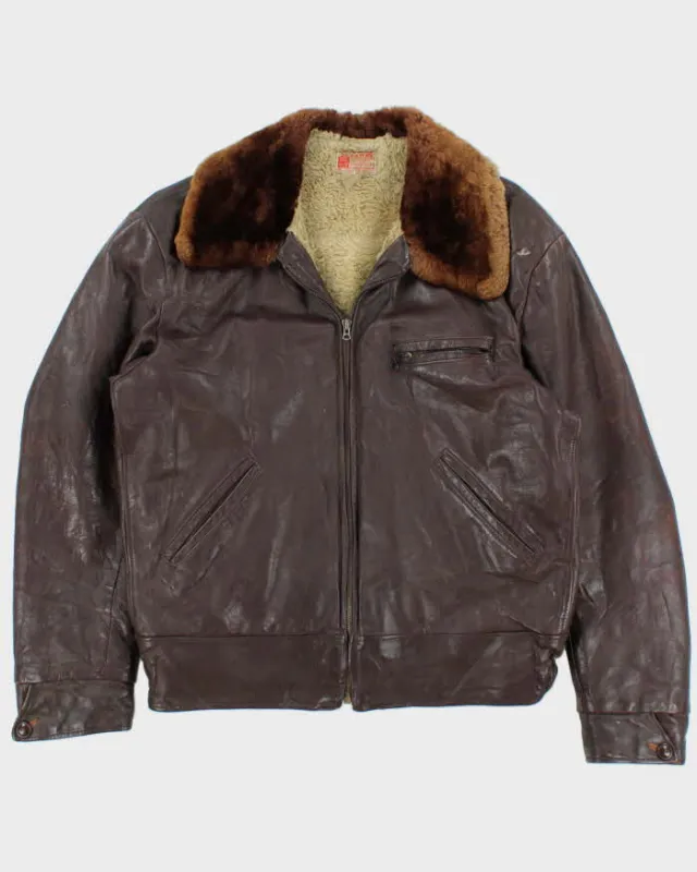 Vintage 1950s H&A Canadian Made Shearling Ponyhide Leather Biker Jacket - XL sold by Rokit