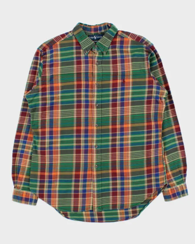 Vintage 1990s Polo Ralph Lauren Check Classic Fit Long Sleeve Shirt - L sold by Rokit