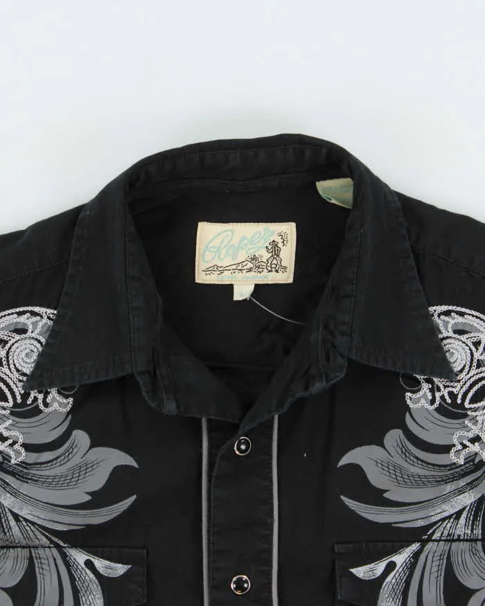 Vintage Y2K 00s Roper Black Embroidered Snap Button Western Long Sleeve Shirt - M sold by Rokit product image thumbnail 3