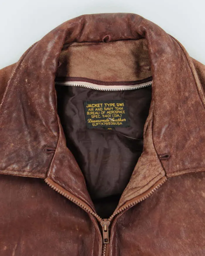 Vintage 1970s Diamonds Leather Air & Navy GW1 Leather Flight Jacket - XL sold by Rokit product image thumbnail 3