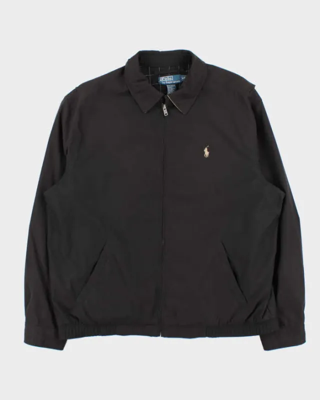 Vintage 00s Polo Ralph Lauren Black Harrington Jacket  - L sold by Rokit