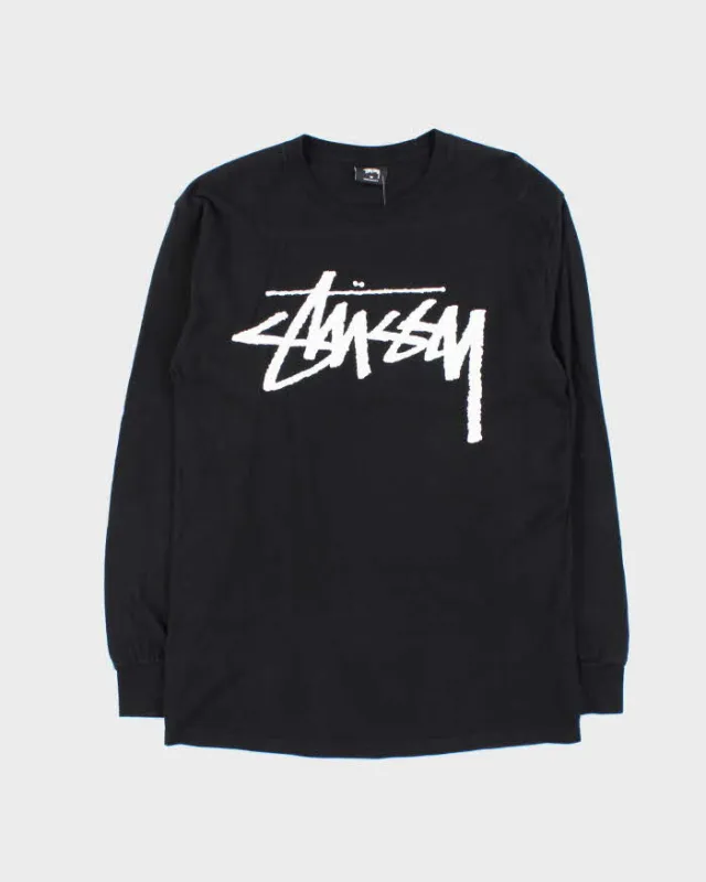 Stussy Spell Out Cracked Print Long Sleeve T-Shirt - M sold by Rokit