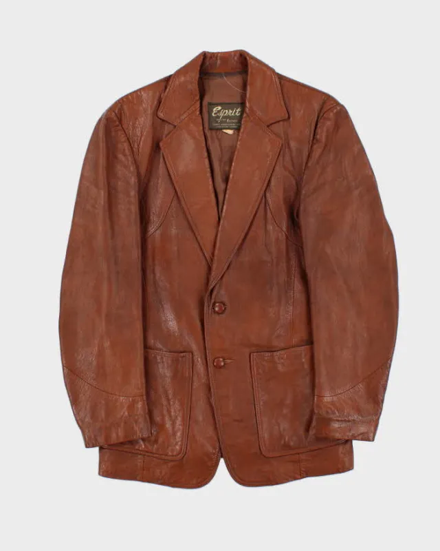 Vintage 1970s Esprit Leather Blazer Jacket - M sold by Rokit