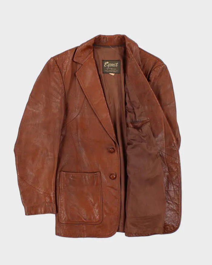 Vintage 1970s Esprit Leather Blazer Jacket - M sold by Rokit product image thumbnail 5