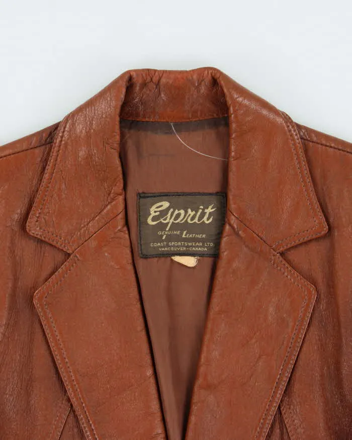 Vintage 1970s Esprit Leather Blazer Jacket - M sold by Rokit product image thumbnail 3