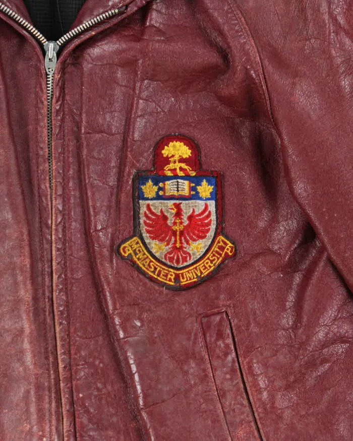 Vintage 1972 Capelli 'McMaster University Hamilton' Leather Varsity Jacket - M sold by Rokit product image thumbnail 4