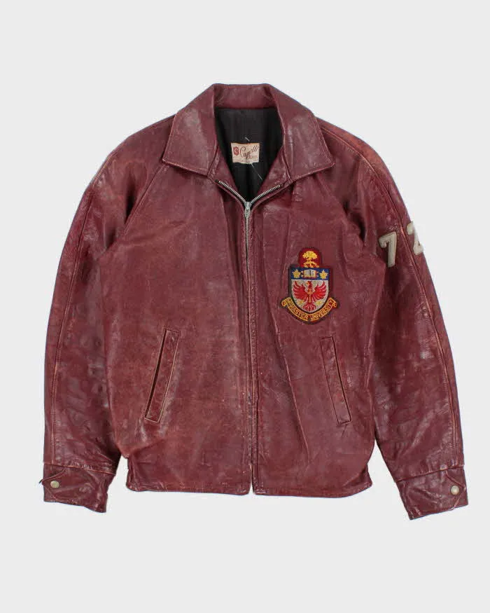 Vintage 1972 Capelli 'McMaster University Hamilton' Leather Varsity Jacket - M sold by Rokit
