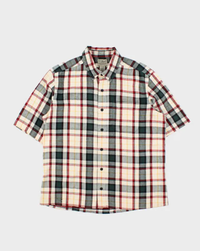 Vintage L.L.Bean Check Short Sleeve Oversized Shirt - M sold by Rokit