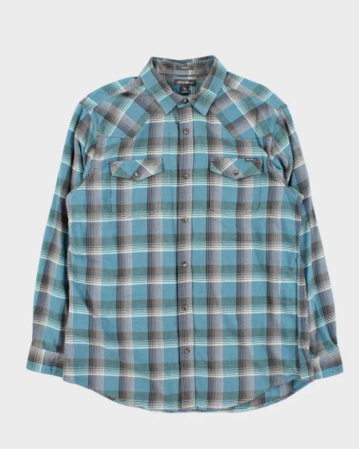 Vintage Eddie Bauer Long Sleeve Western Style Flannel Shirt - L sold by Rokit