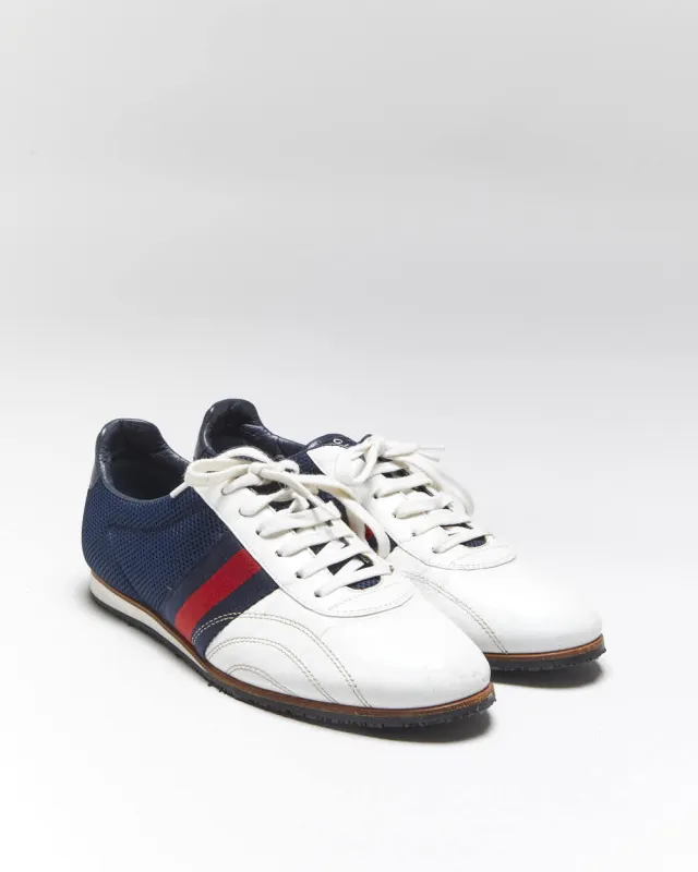 Vintage 2000s Women's Gucci Two-Tone Leather Mesh Low Trainers - UK 5 sold by Rokit