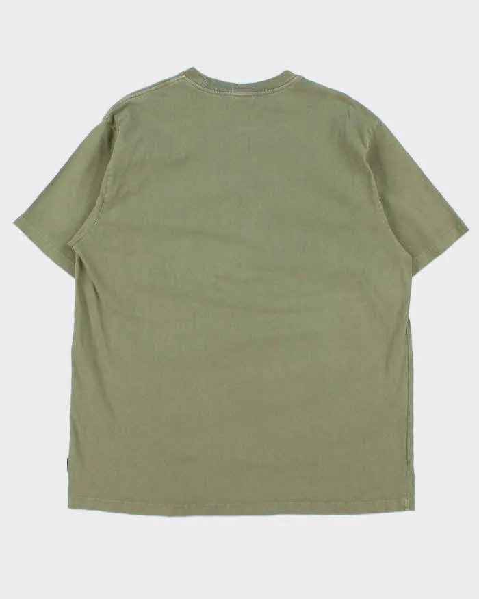 Vintage Stussy Khaki Thick Cotton Crewneck T-Shirt - L sold by Rokit product image thumbnail 2