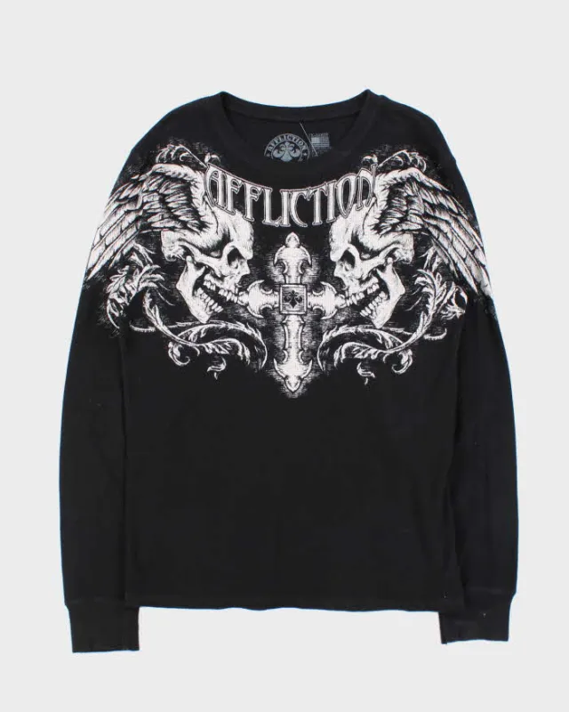Vintage Y2K 00s Affliction Long Sleeve Waffle Knit T-Shirt - XL sold by Rokit