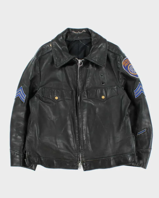 Vintage 1990s New York State Rochester Police Department Leather Jacket - XL sold by Rokit