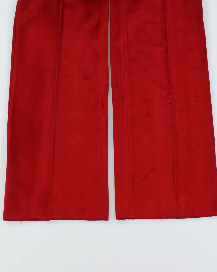 Vintage 1970s Women's Red Velour High Waisted Flared Trousers - W27 L35 sold by Rokit product image thumbnail 5