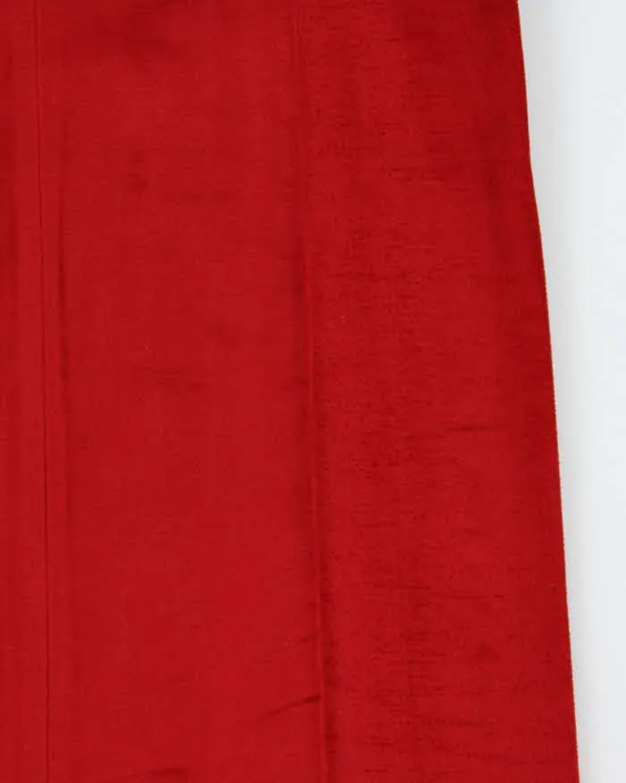 Vintage 1970s Women's Red Velour High Waisted Flared Trousers - W27 L35 sold by Rokit product image thumbnail 4