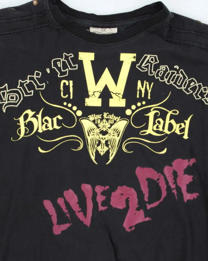 Vintage Y2K 00s Blac Label Gothic Exposed Hem T-Shirt - 2XL sold by Rokit product image thumbnail 4