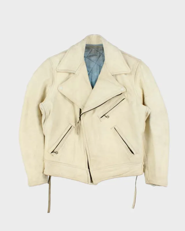 Vintage 60s Bespoke Tailor Made Leather Biker Jacket - M sold by Rokit