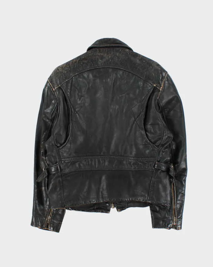 Vintage 1960s Black Zip Up Leather Jacket - M sold by Rokit product image thumbnail 2