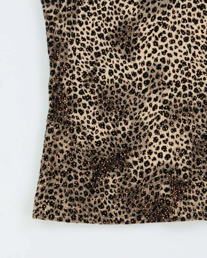 Vintage 1990s Women's Leopard Print Sequined Party Top - M sold by Rokit product image thumbnail 5